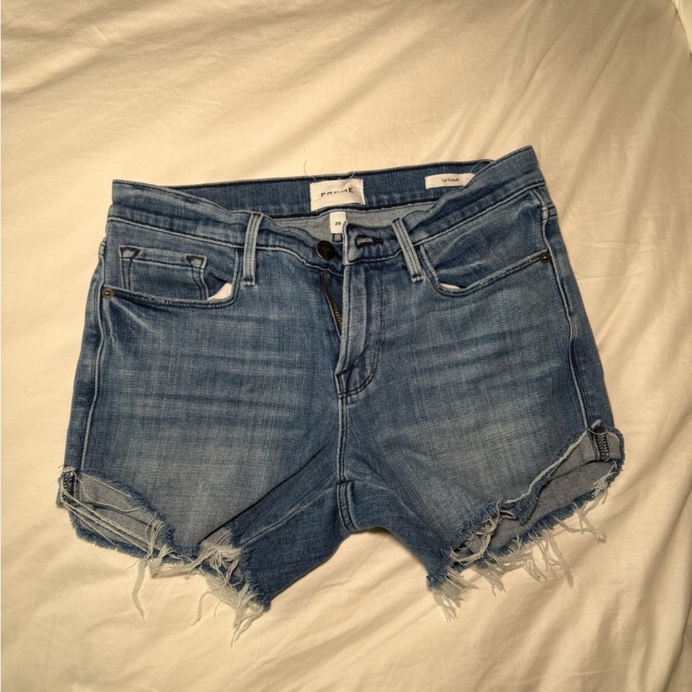Frame Denim Light Blue Cutoff Shorts